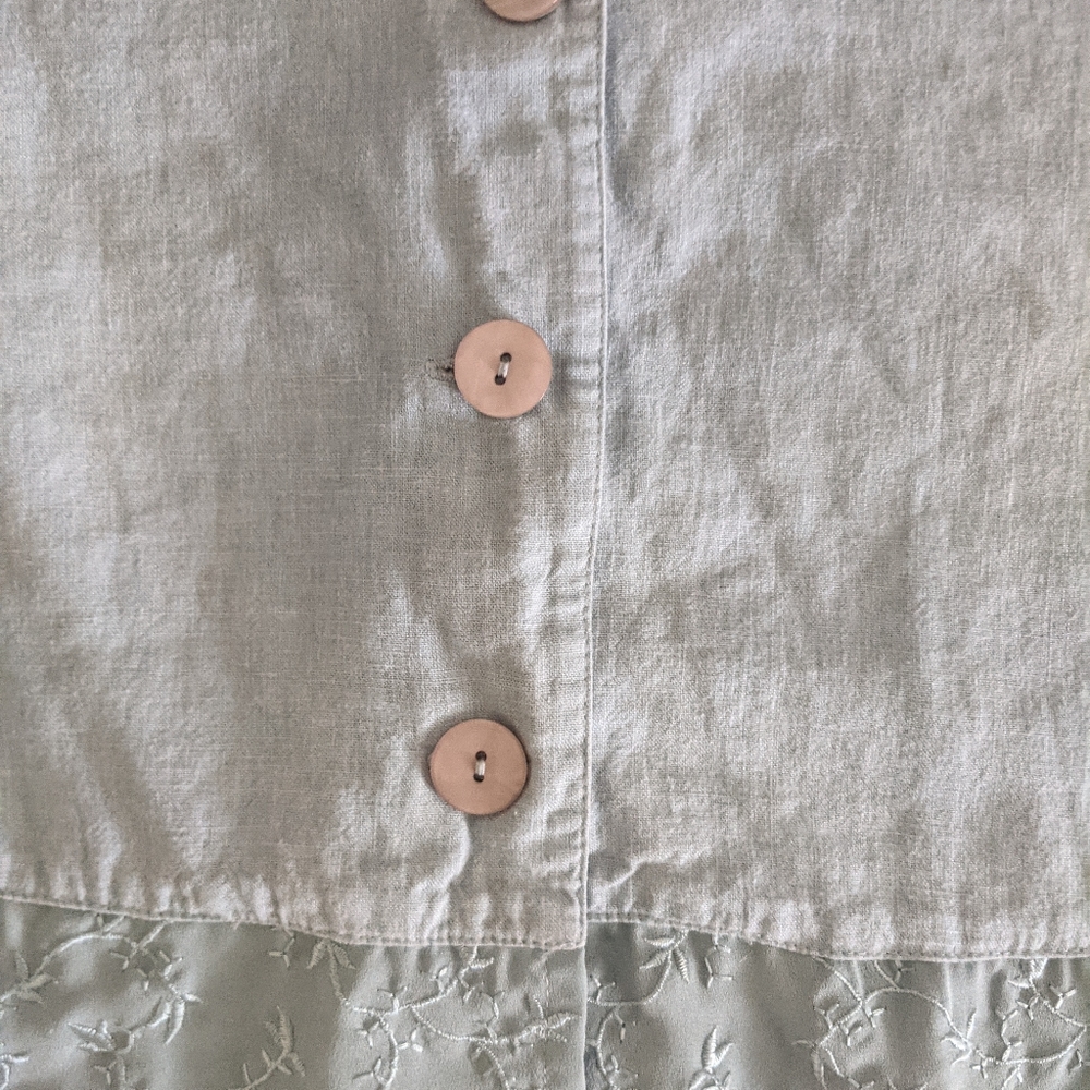 Linen button down top